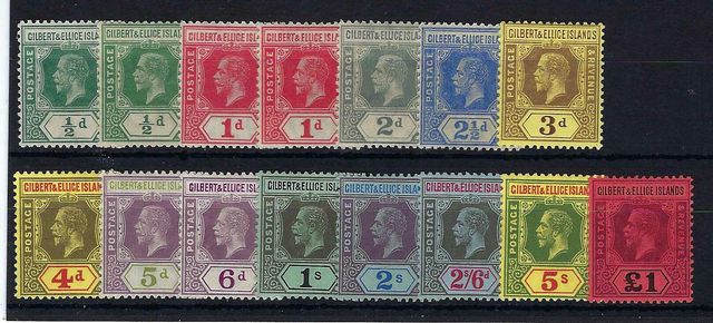 Image of Gilbert & Ellice Islands SG 12/24 VLMM British Commonwealth Stamp